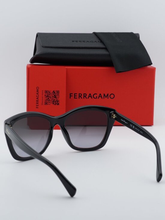 Salvatore Ferragamo SF957S 001 Cat Eye Sunglasses - Black / Grey main image 6